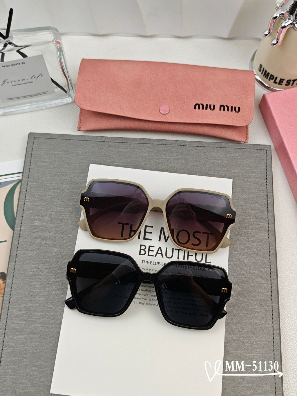 MIU MIU RUNWAY SQUARE SUNGLASSES 51130 IN ACETATE