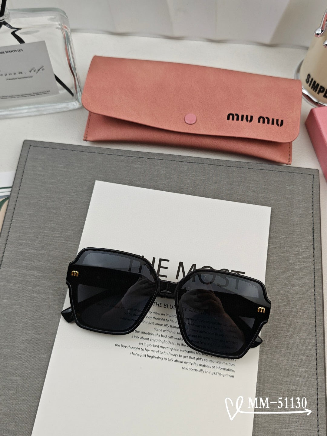 MIU MIU RUNWAY SQUARE SUNGLASSES 51130 IN ACETATE