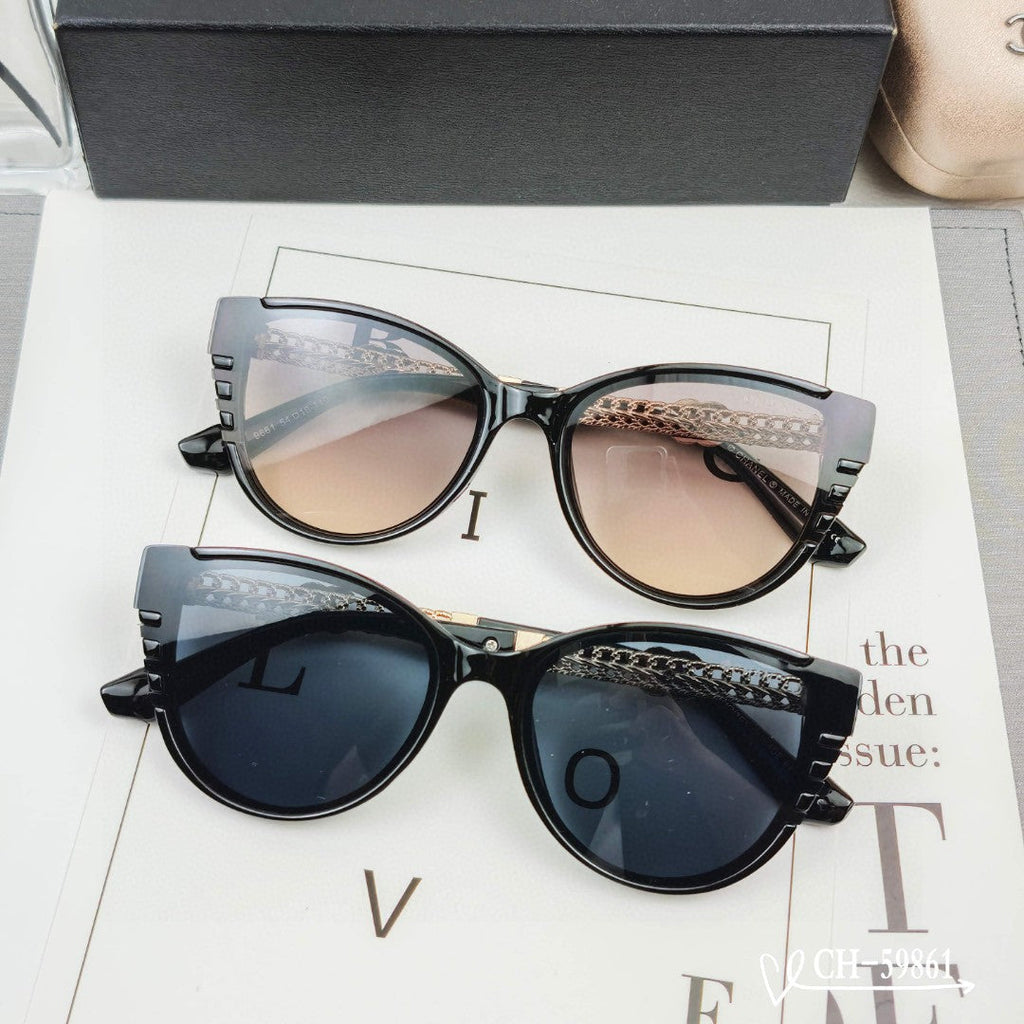 CHANEL CAT EYE SUNGLASSES 59861 IN ACETATE METAL FRAME