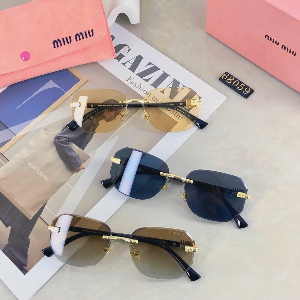 MIU MIU LOGO SUNGLASSES 498947 IN METAL