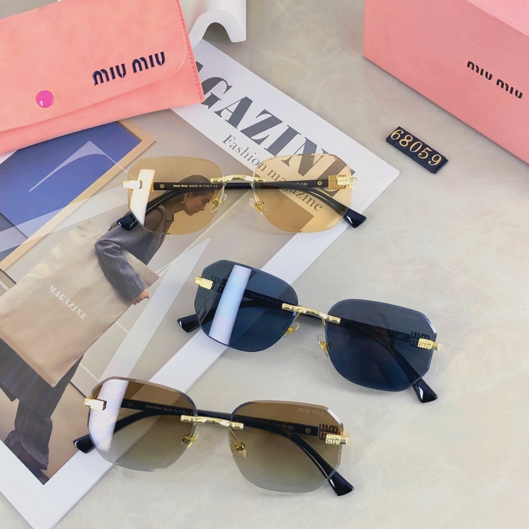 MIU MIU LOGO SUNGLASSES 498947 IN METAL