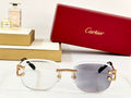 CARTIER CRYSTAL STUDDED RIMLESS SQUARE FRAME SUNGLASSES CT0603S IN METAL PHOTOCHROMIC LENSES