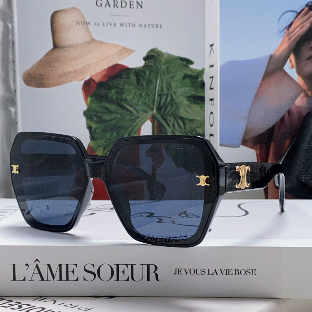 CELINE TRIOMPHE SUNGLASSES 552772 IN BLACK ACETATE
