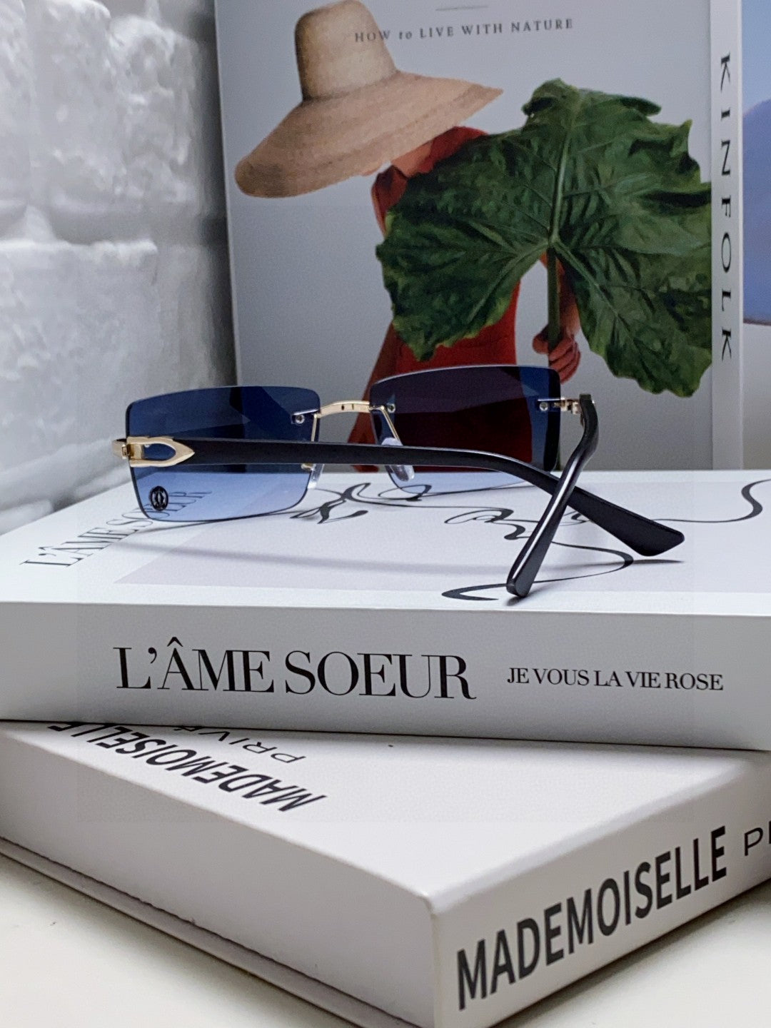 CARTIER C DE RECTANGULAR FRAME SUNGLASSES 555890 IN METAL AND ACETATE