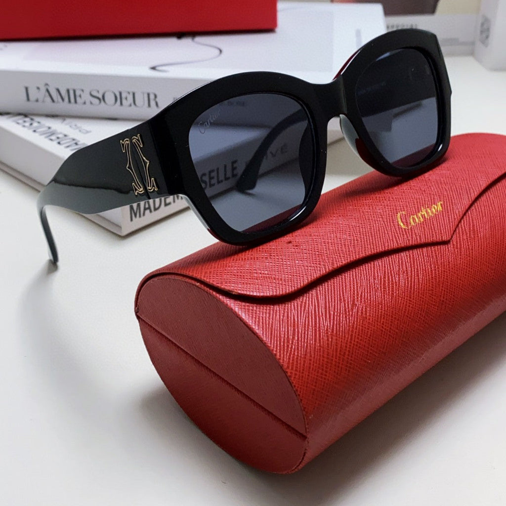 CARTIER CHUNKY SQUARE FRAME SUNGLASSES 533149 IN ACETATE