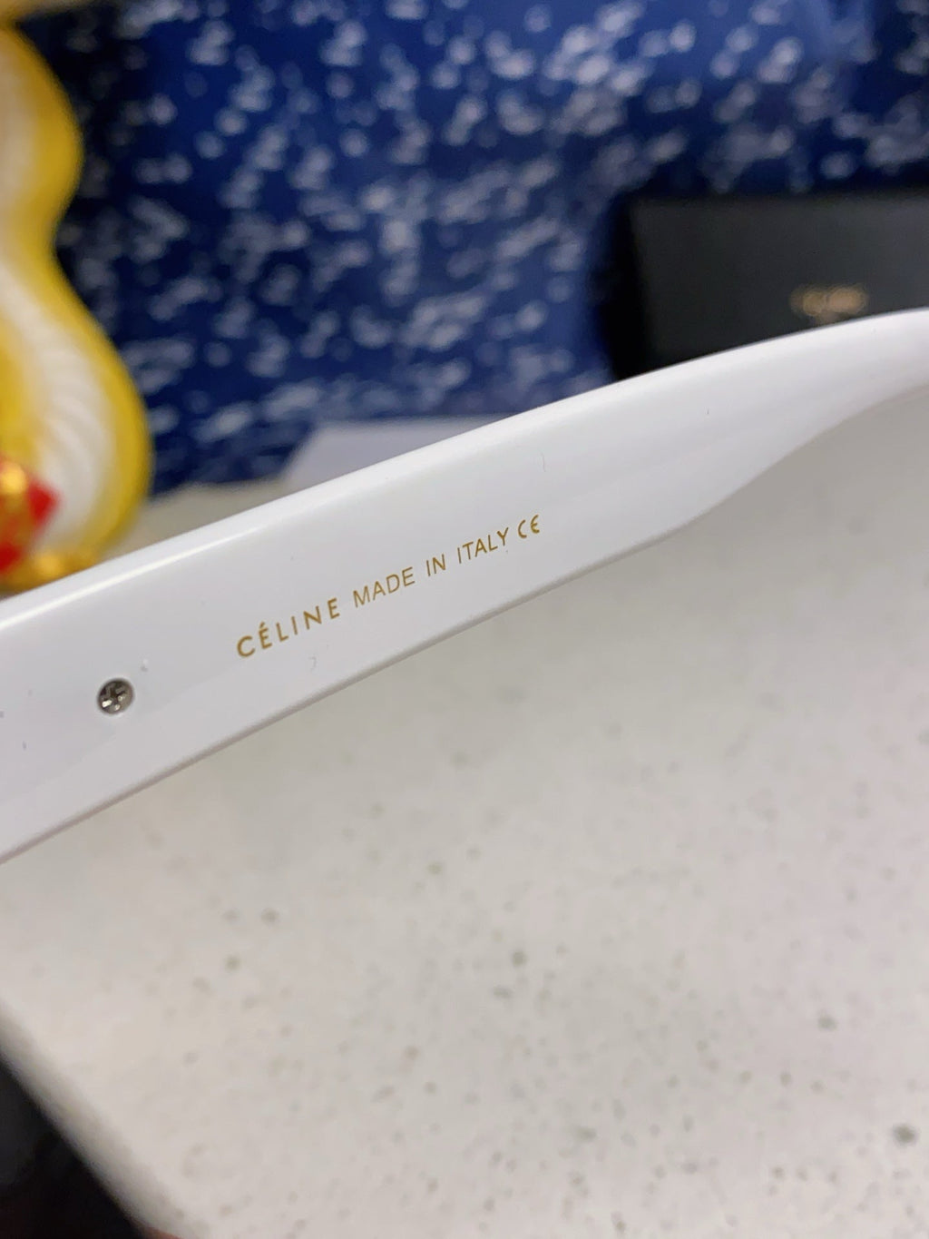 CELINE TRIOMPHE SUNGLASS 566216 IN BLACK AND WHITE ACETATE