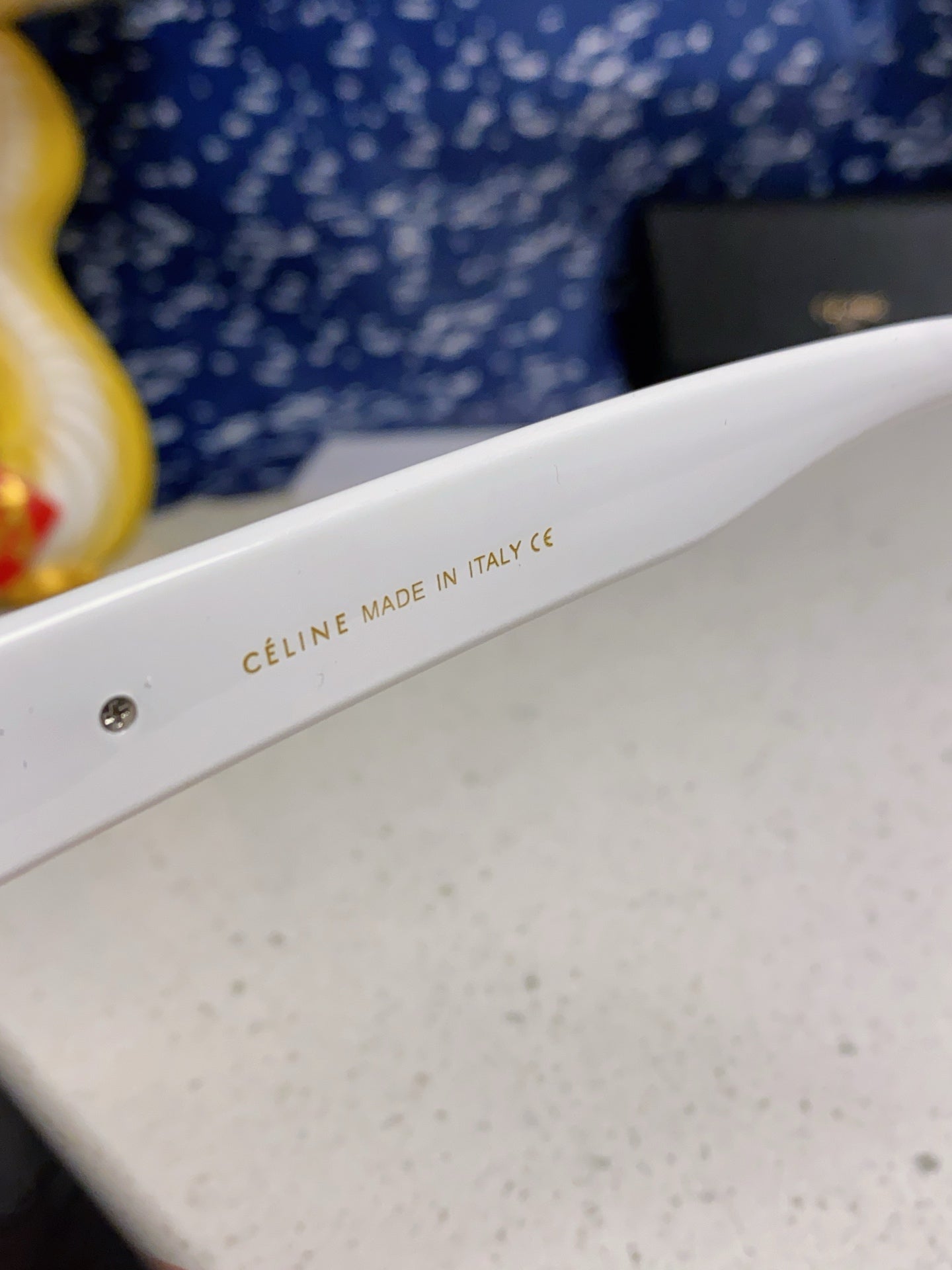 CELINE TRIOMPHE SUNGLASS 566216 IN BLACK AND WHITE ACETATE