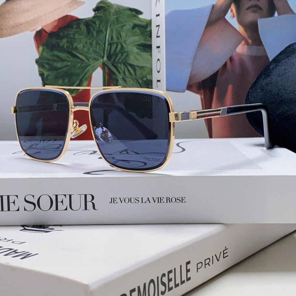 GUCCI SQUARE FRAME SUNGLASSES 576880 IN METAL