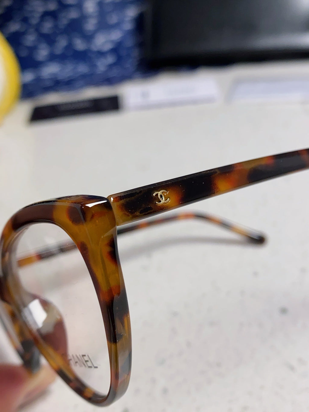 CHANEL CAT EYE SUNGLASSES CH3393 IN HAVANA ACETATE CLEAR LENSES