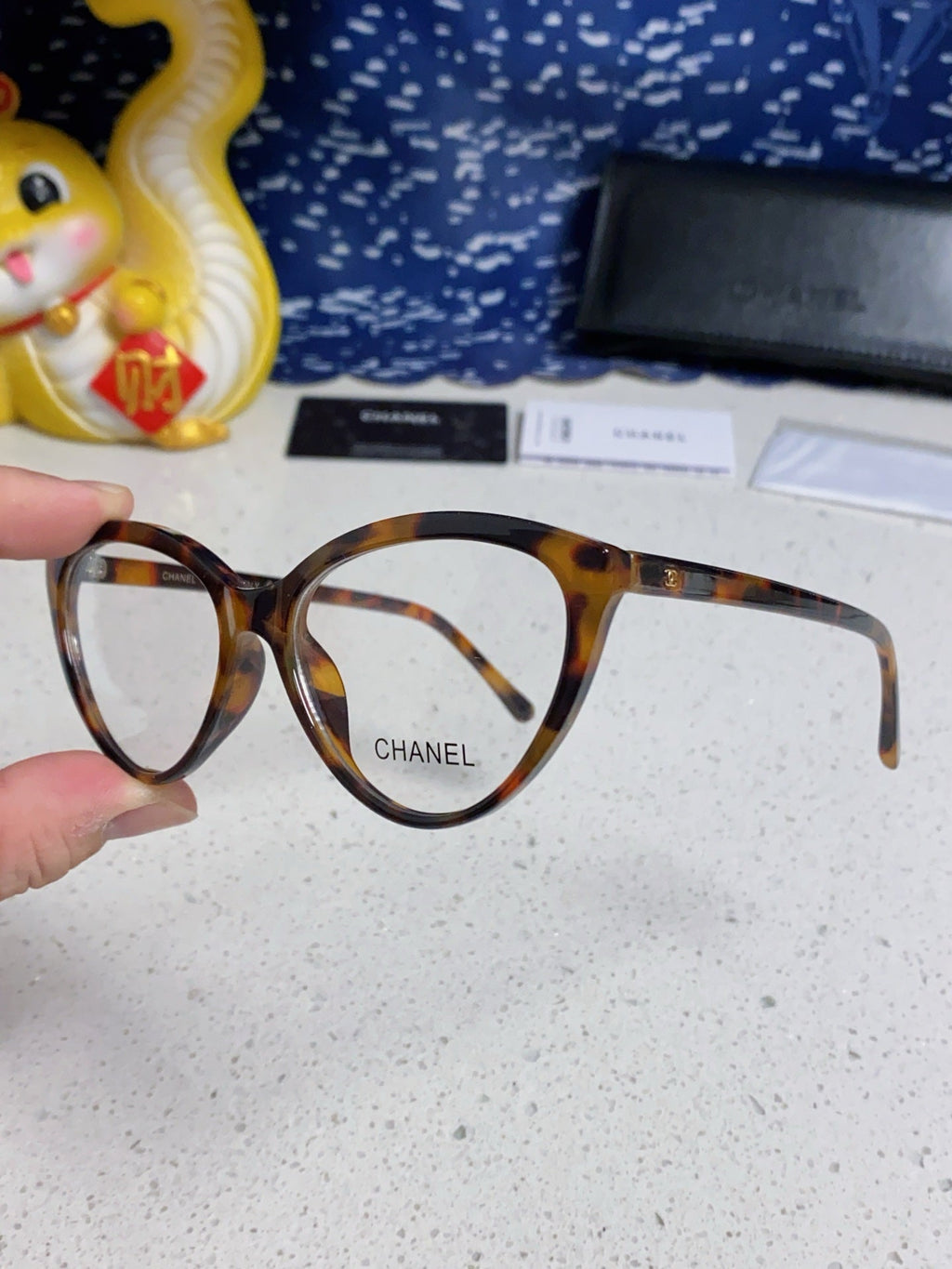 CHANEL CAT EYE SUNGLASSES CH3393 IN HAVANA ACETATE CLEAR LENSES