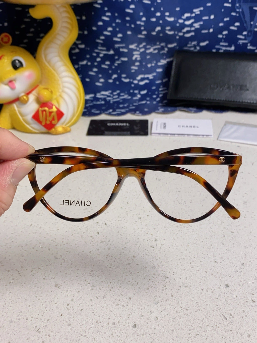 CHANEL CAT EYE SUNGLASSES CH3393 IN HAVANA ACETATE CLEAR LENSES