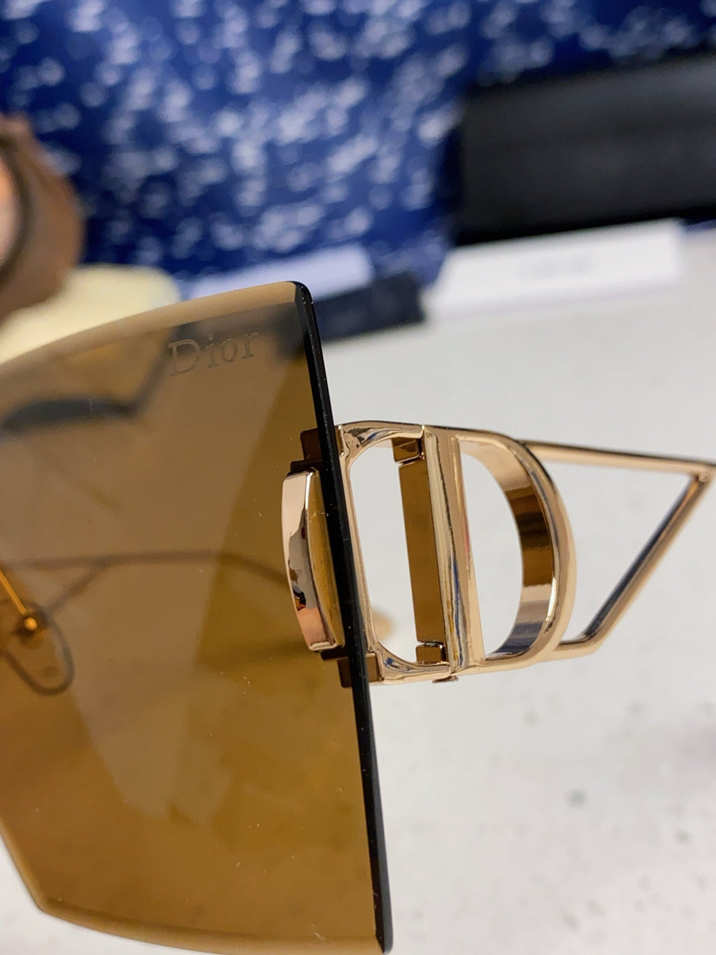 DIOR 30MONTAIGNE S7U SUNGLASS 578108 IN GOLD METAL BROWN LENSES