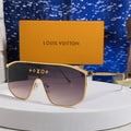 LOUIS VUITTON GOLDEN MASK SUNGLASSES 582732 IN GOLD METAL DARK GREY SMOKE LENSES