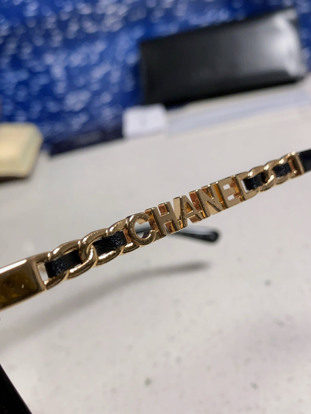 CHANEL SQUARE SUNGLASSES 632030 IN BLACK ACETATE CLEAR LENSES