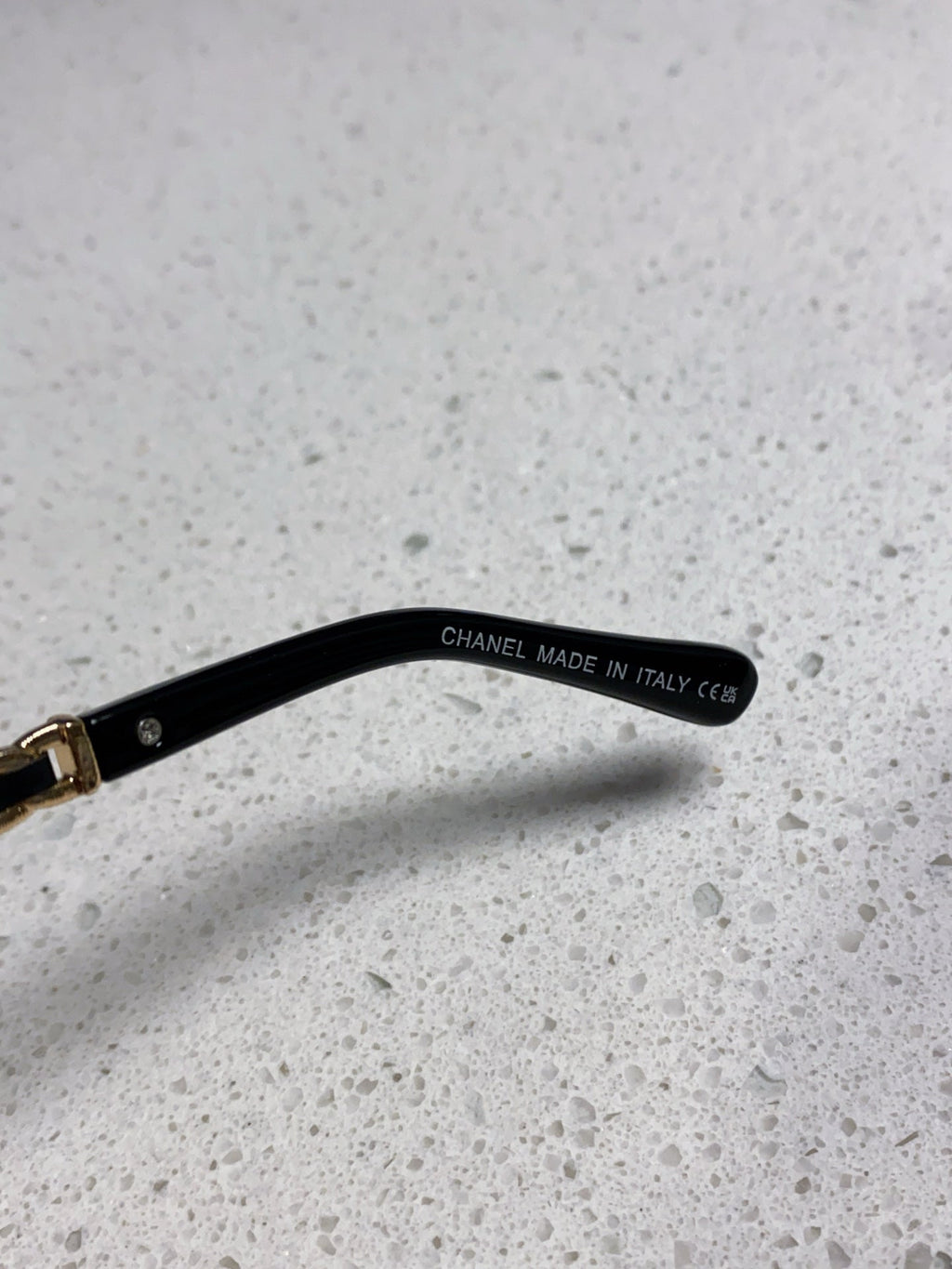 CHANEL SQUARE SUNGLASSES 632030 IN BLACK ACETATE CLEAR LENSES