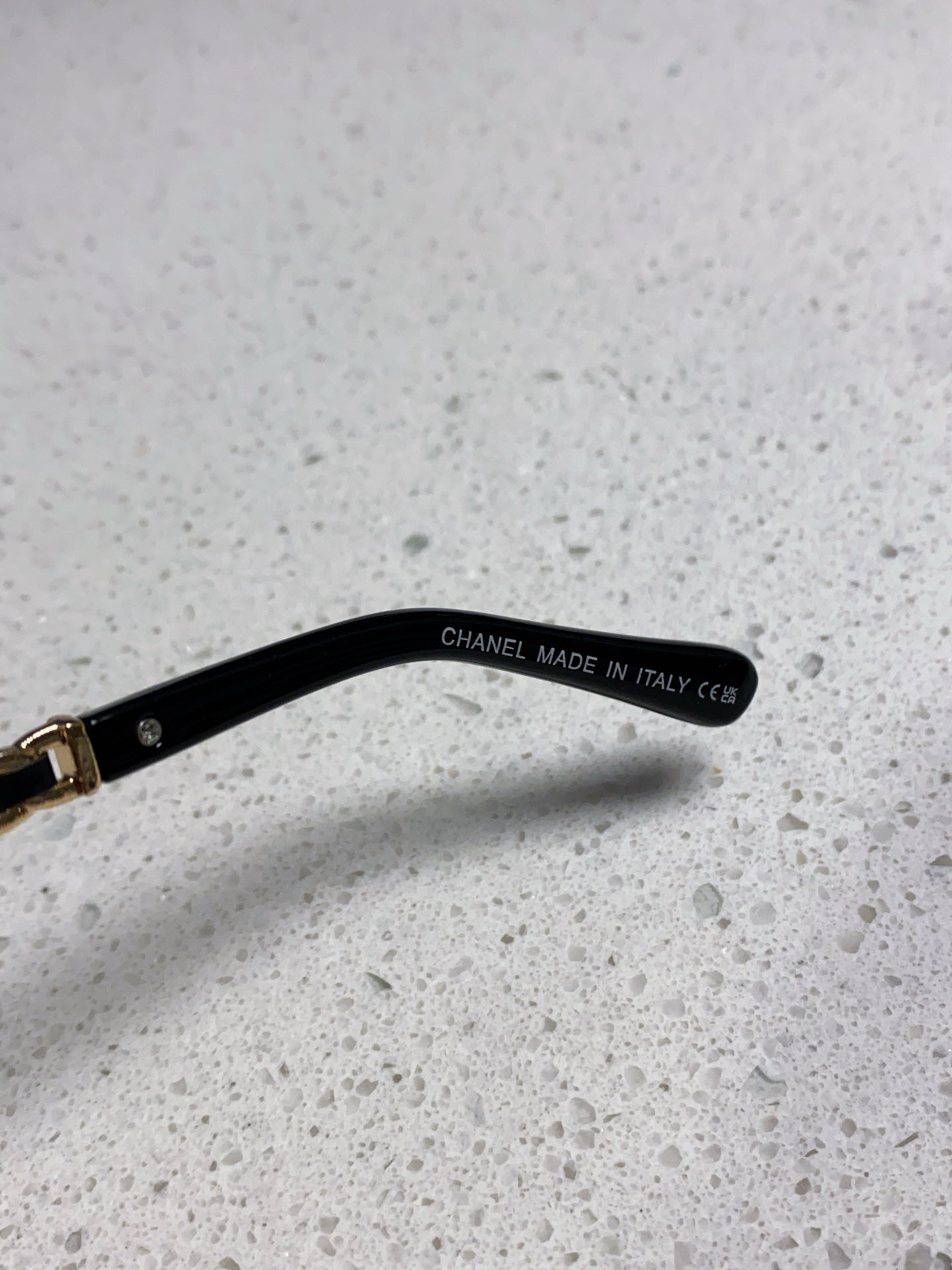 CHANEL SQUARE SUNGLASSES 632030 IN BLACK ACETATE CLEAR LENSES