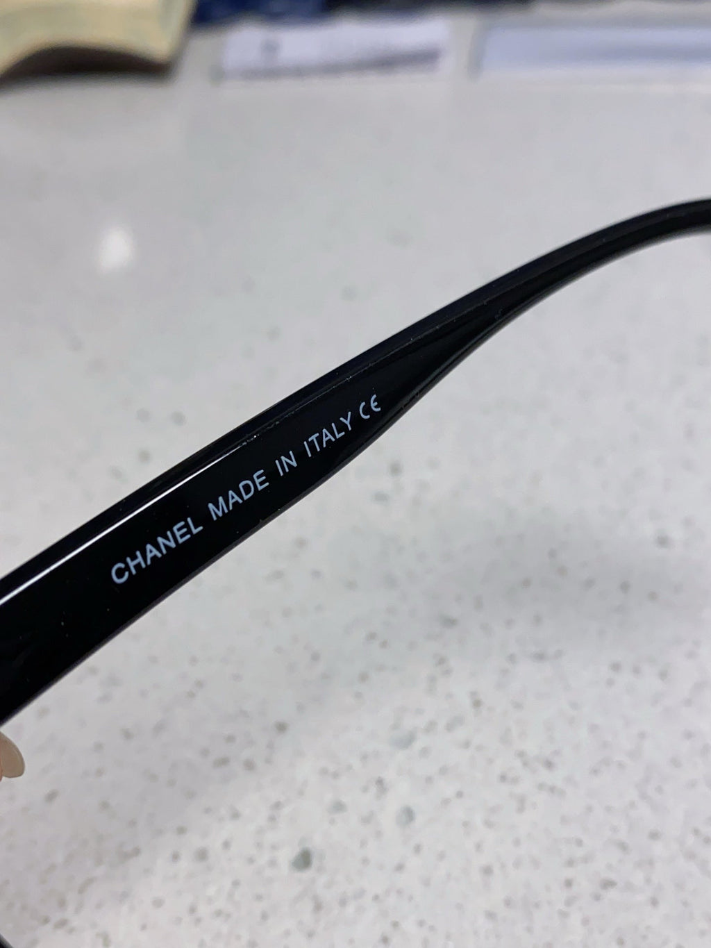 CHANEL SQUARE SUNGLASSES 3392 IN BLACK ACETATE BLACK LENSES
