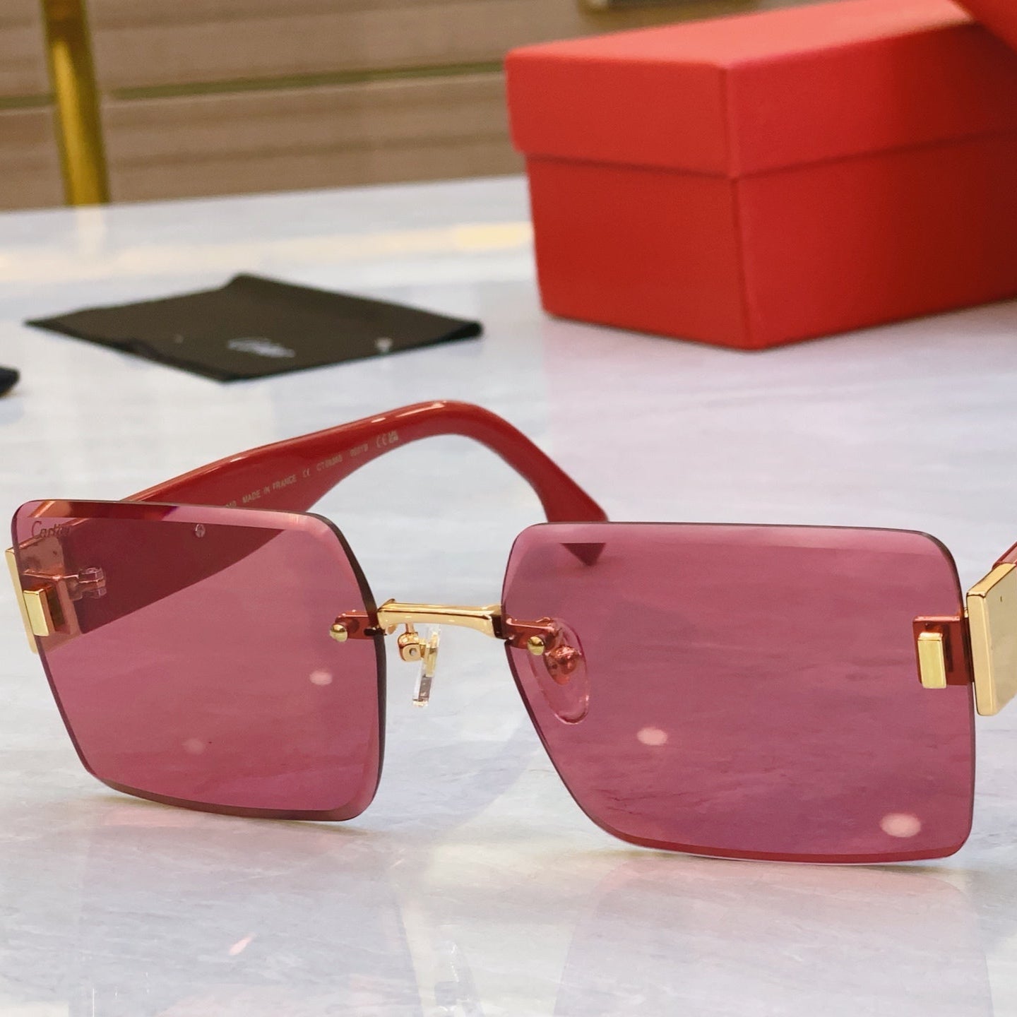 CARTIER PANTHÈRE GEOMETRIC SUNGLASSES CT00636S IN METAL AND ACETATE