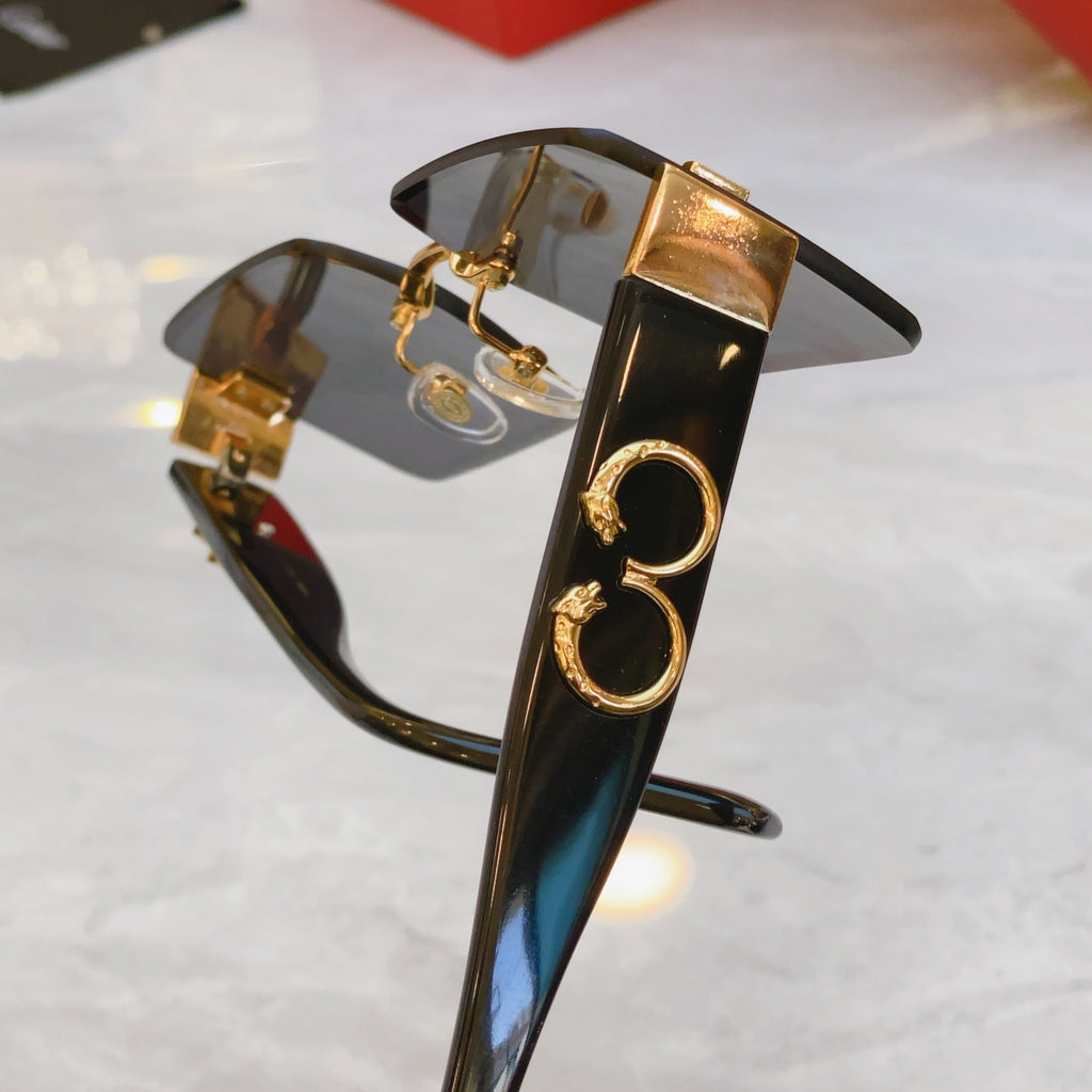 CARTIER PANTHÈRE GEOMETRIC SUNGLASSES CT00636S IN METAL AND ACETATE
