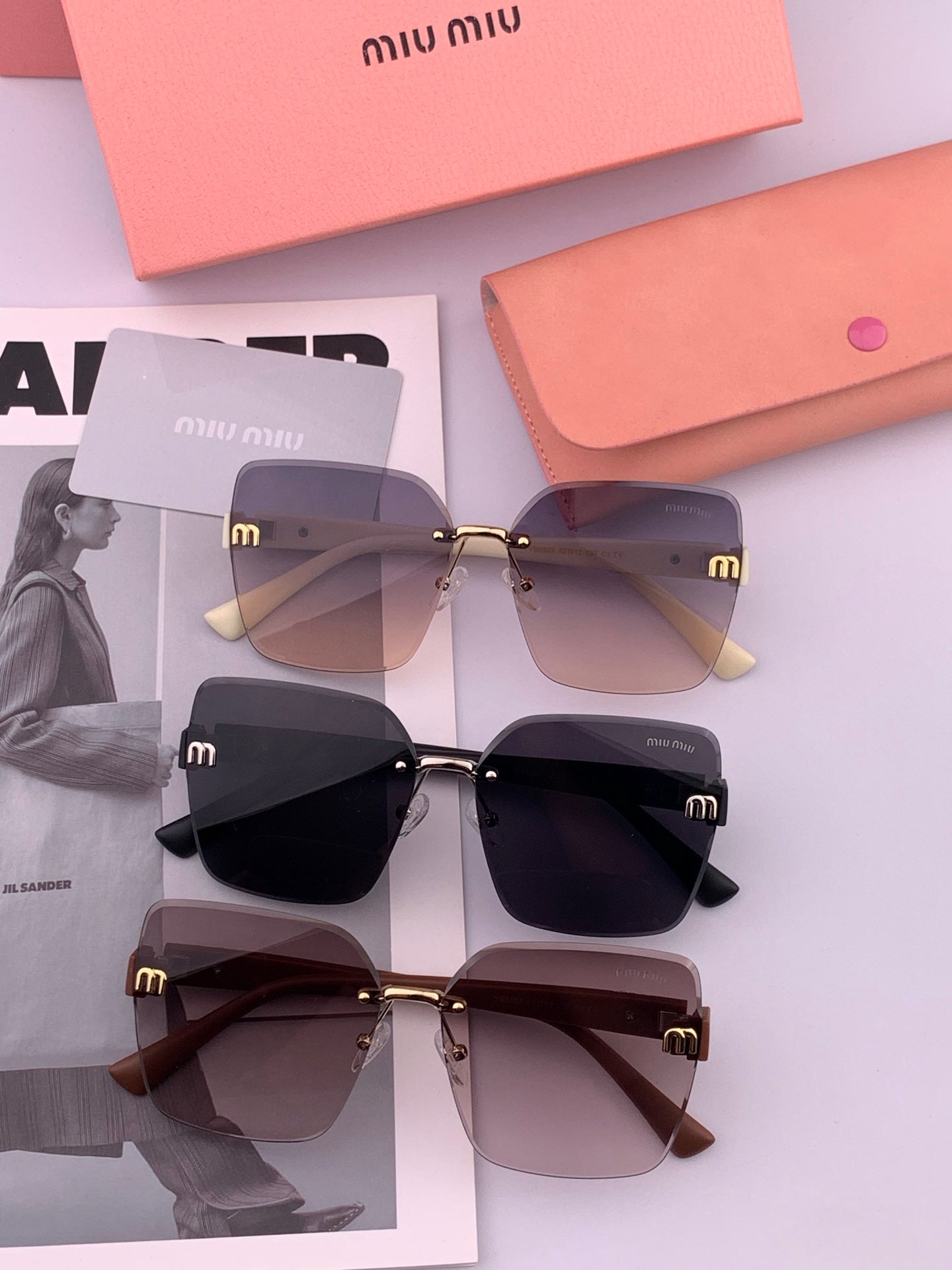 MIU MIU RUNWAY SQUARE SUNGLASSES M7550 IN ACETATE