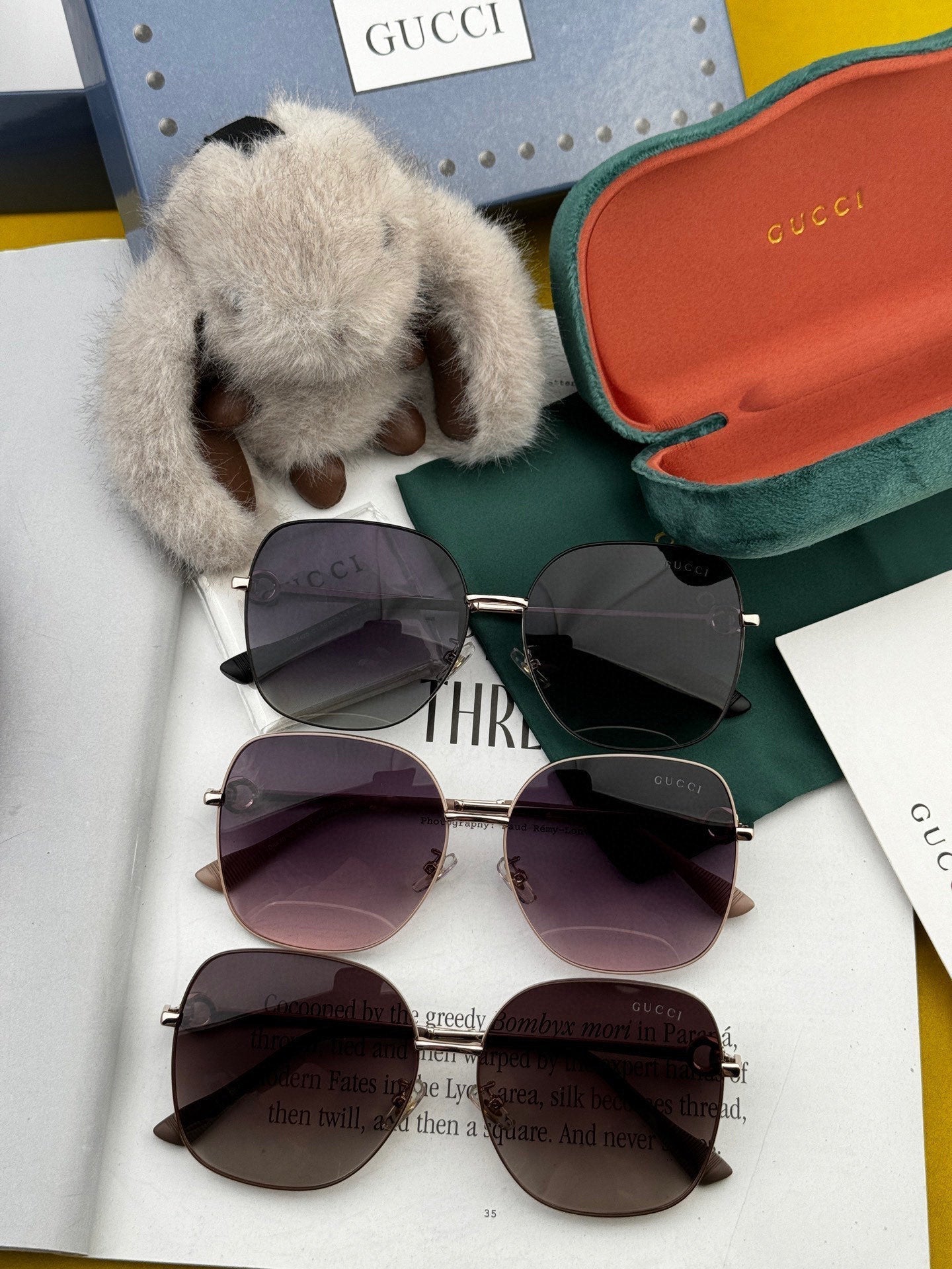 GUCCI SQUARE FRAME SUNGLASSES G0642 IN METAL