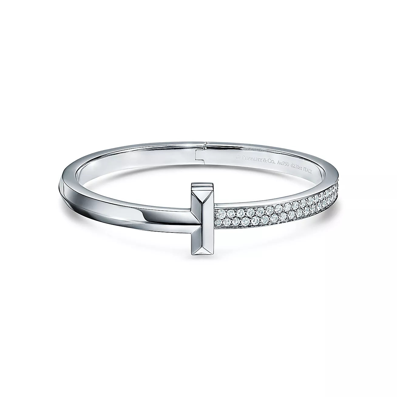 TIFFANY & CO. WIDE DIAMONDS HINGED BANGLE