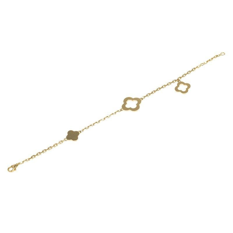 Van Cleef & Arpels PURE CLOVER GOLD BRACELET 3 MOTIFS
